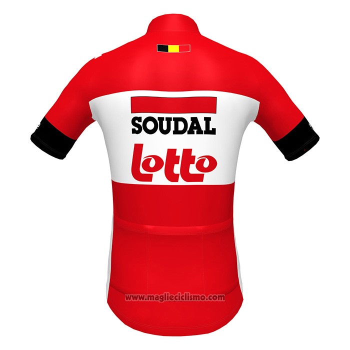 2022 Abbigliamento Ciclismo Lotto Soudal Rosso Manica Corta e Salopette